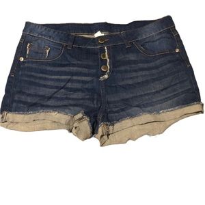 Y2k style cut off shorts with jeweled pockets -juniors size 17